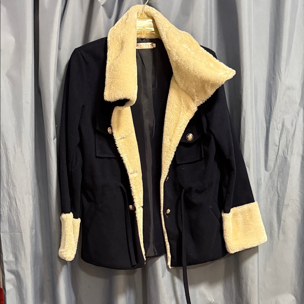 Women's Black and Cream Jacket